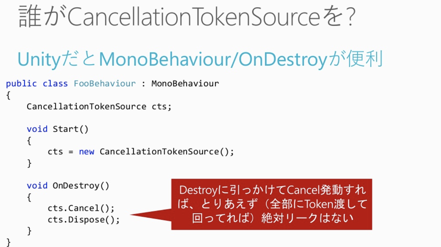 CanceledTokenSource in MonoBehaviour